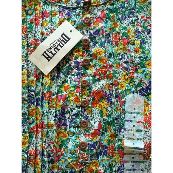 Duluth Trading Women's Artisan Hemp Pin-Tuck Tank In Multi Ditsy Garden Floral - Picture 8 of 9